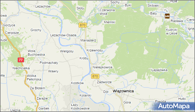 mapa Biała Góra gmina Wiązownica, Biała Góra gmina Wiązownica na mapie Targeo