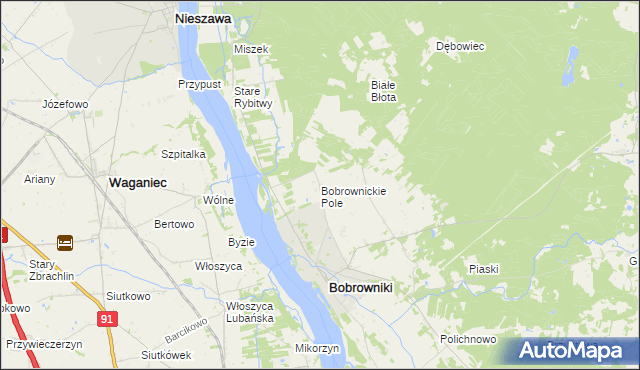 mapa Bobrownickie Pole, Bobrownickie Pole na mapie Targeo