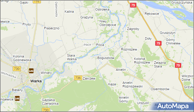 mapa Boguszków, Boguszków na mapie Targeo