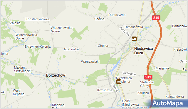 mapa Borkowizna gmina Niedrzwica Duża, Borkowizna gmina Niedrzwica Duża na mapie Targeo
