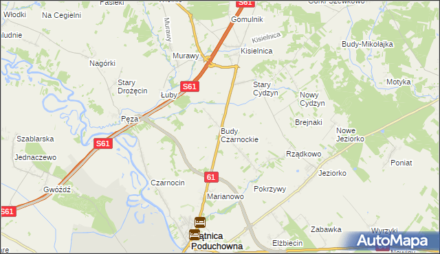 mapa Budy Czarnockie, Budy Czarnockie na mapie Targeo