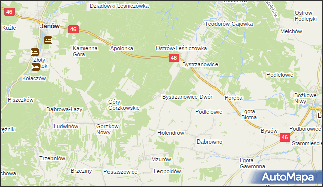 mapa Bystrzanowice-Dwór, Bystrzanowice-Dwór na mapie Targeo