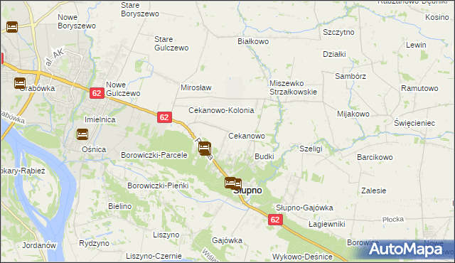 mapa Cekanowo gmina Słupno, Cekanowo gmina Słupno na mapie Targeo
