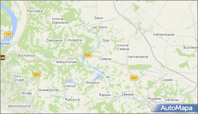 mapa Celejów gmina Wąwolnica, Celejów gmina Wąwolnica na mapie Targeo