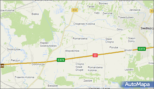 mapa Chojno Nowe Pierwsze, Chojno Nowe Pierwsze na mapie Targeo
