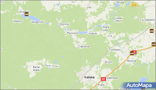 mapa Cieciorka, Cieciorka na mapie Targeo