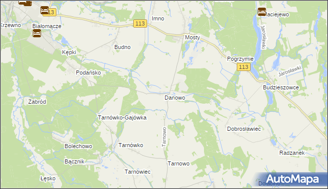 mapa Danowo gmina Goleniów, Danowo gmina Goleniów na mapie Targeo