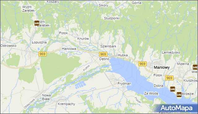 mapa Dębno gmina Nowy Targ, Dębno gmina Nowy Targ na mapie Targeo