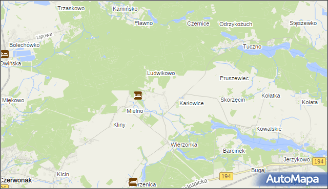 mapa Dębogóra gmina Czerwonak, Dębogóra gmina Czerwonak na mapie Targeo