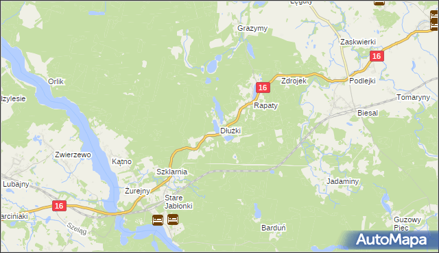 mapa Dłużki, Dłużki na mapie Targeo