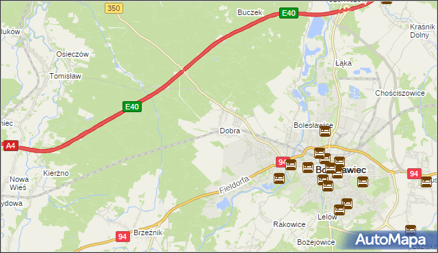 mapa Dobra gmina Bolesławiec, Dobra gmina Bolesławiec na mapie Targeo