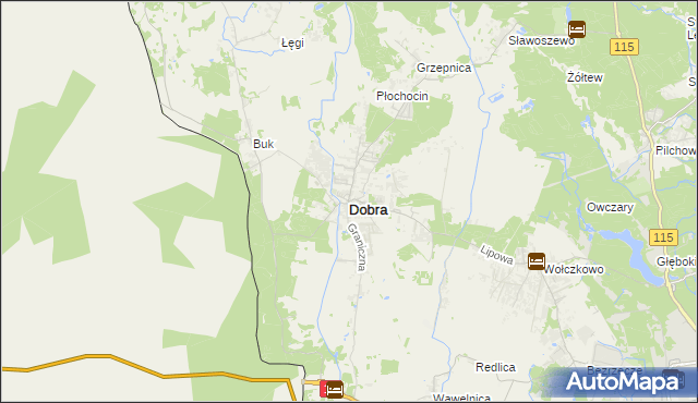 mapa Dobra gmina Dobra (Szczecińska), Dobra gmina Dobra (Szczecińska) na mapie Targeo