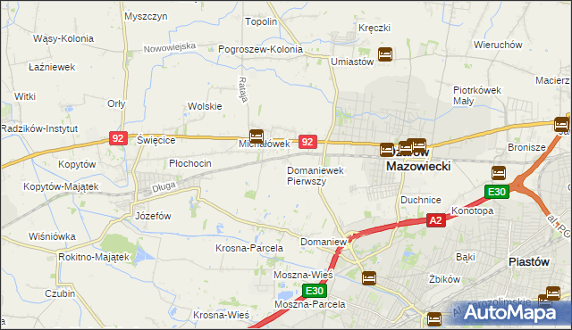mapa Domaniewek Pierwszy, Domaniewek Pierwszy na mapie Targeo