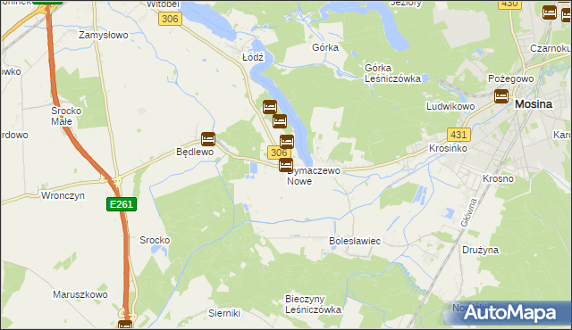 mapa Dymaczewo Nowe, Dymaczewo Nowe na mapie Targeo