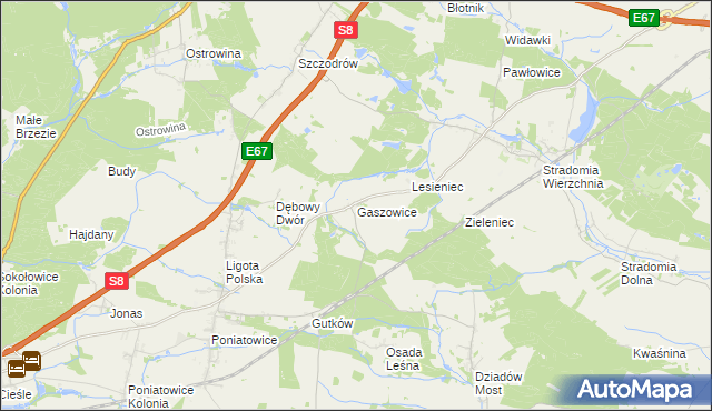 mapa Gaszowice gmina Syców, Gaszowice gmina Syców na mapie Targeo