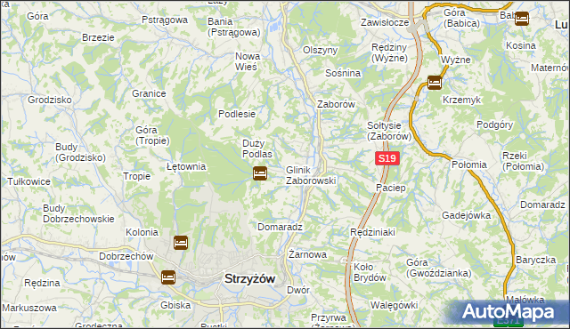 mapa Glinik Zaborowski, Glinik Zaborowski na mapie Targeo