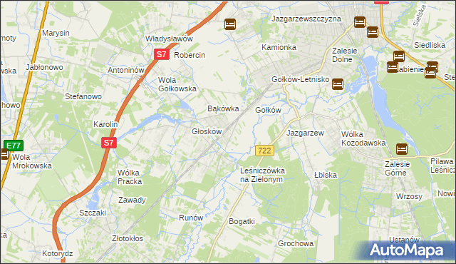 mapa Głosków-Letnisko, Głosków-Letnisko na mapie Targeo