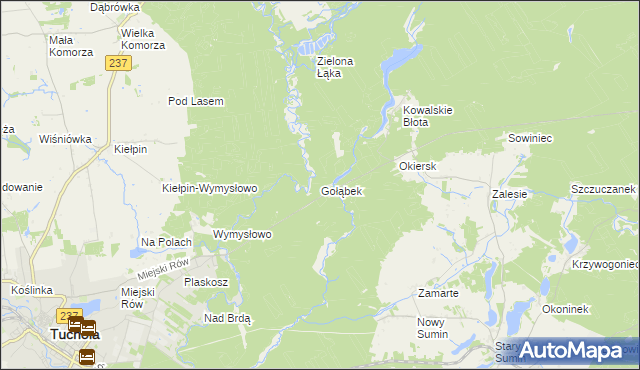 mapa Gołąbek gmina Cekcyn, Gołąbek gmina Cekcyn na mapie Targeo