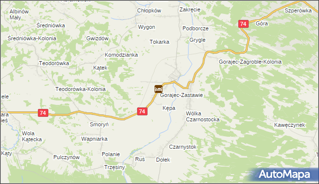 mapa Gorajec-Zastawie, Gorajec-Zastawie na mapie Targeo