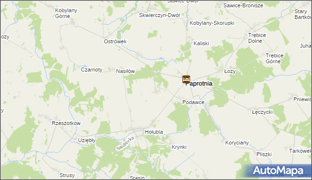 mapa Grabowiec gmina Paprotnia, Grabowiec gmina Paprotnia na mapie Targeo