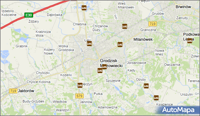 mapa Grodzisk Mazowiecki, Grodzisk Mazowiecki na mapie Targeo