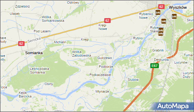mapa Gulczewo gmina Wyszków, Gulczewo gmina Wyszków na mapie Targeo