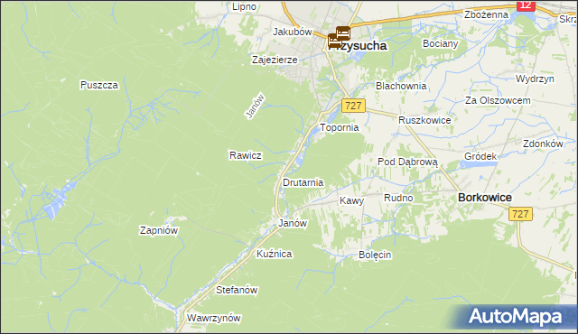 mapa Gwarek, Gwarek na mapie Targeo