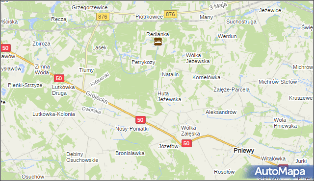 mapa Huta Jeżewska, Huta Jeżewska na mapie Targeo