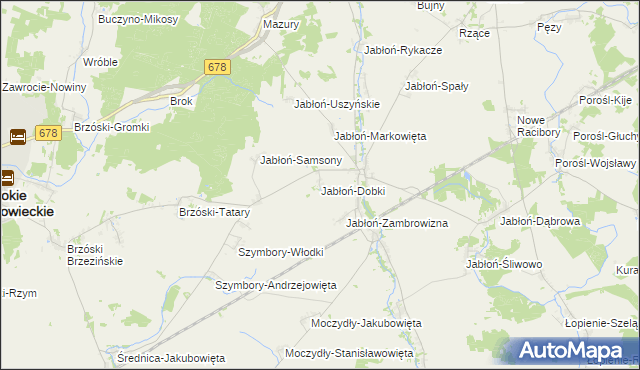 mapa Jabłoń-Dobki, Jabłoń-Dobki na mapie Targeo