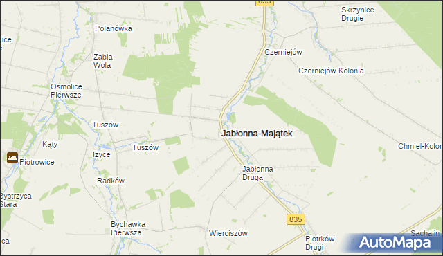 mapa Jabłonna-Majątek, Jabłonna-Majątek na mapie Targeo