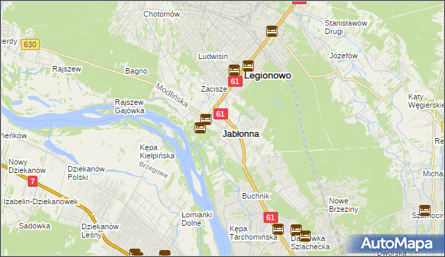 mapa Jabłonna powiat legionowski, Jabłonna powiat legionowski na mapie Targeo