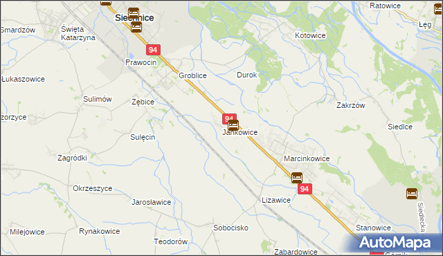 mapa Jankowice gmina Oława, Jankowice gmina Oława na mapie Targeo