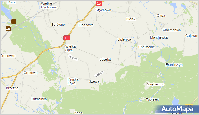 mapa Józefat gmina Kowalewo Pomorskie, Józefat gmina Kowalewo Pomorskie na mapie Targeo