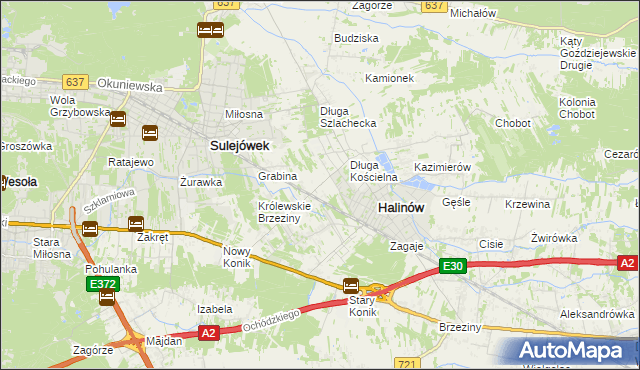 mapa Józefin gmina Halinów, Józefin gmina Halinów na mapie Targeo