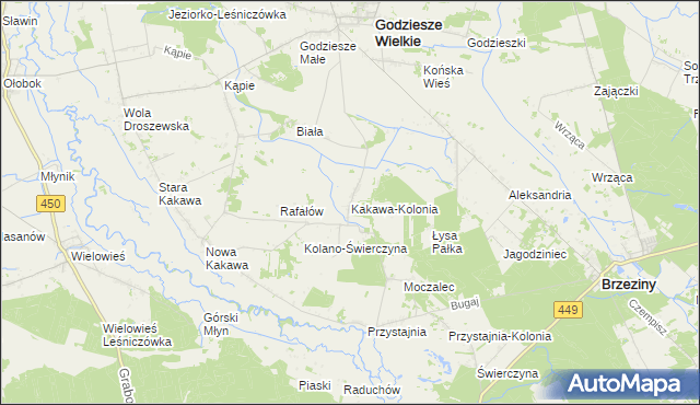 mapa Kakawa-Kolonia, Kakawa-Kolonia na mapie Targeo