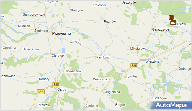 mapa Karnków gmina Przeworno, Karnków gmina Przeworno na mapie Targeo