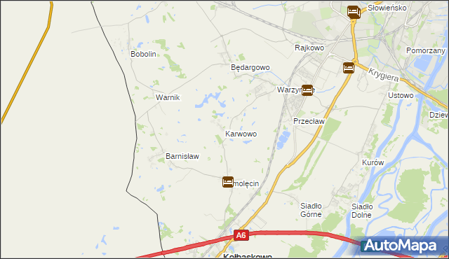 mapa Karwowo gmina Kołbaskowo, Karwowo gmina Kołbaskowo na mapie Targeo