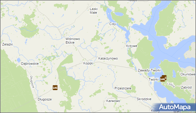 mapa Katarzynowo gmina Prostki, Katarzynowo gmina Prostki na mapie Targeo