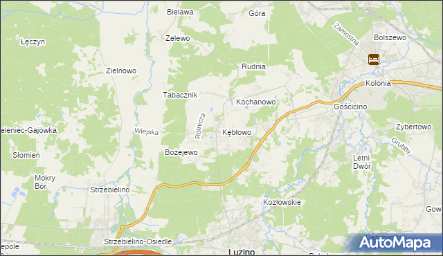 mapa Kębłowo gmina Luzino, Kębłowo gmina Luzino na mapie Targeo