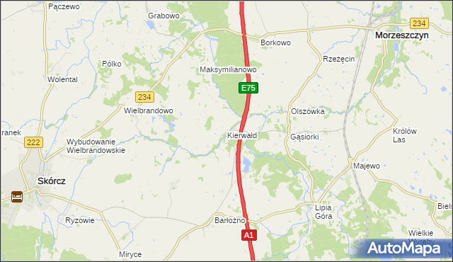 mapa Kierwałd, Kierwałd na mapie Targeo