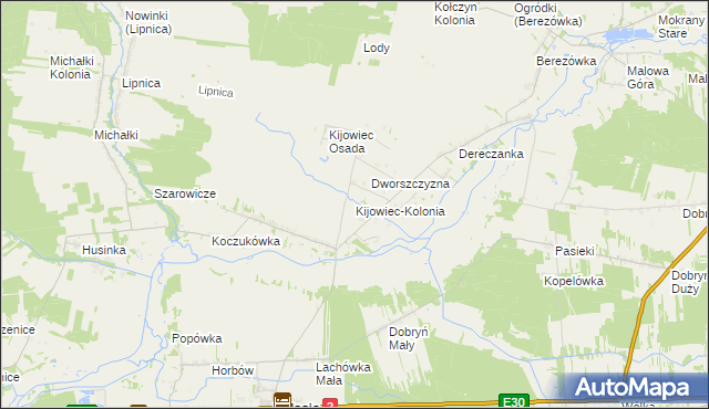mapa Kijowiec-Kolonia, Kijowiec-Kolonia na mapie Targeo