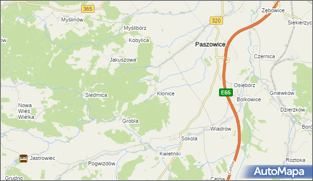 mapa Kłonice, Kłonice na mapie Targeo