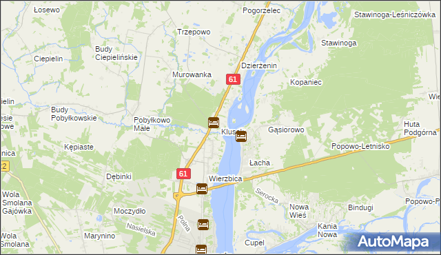 mapa Klusek gmina Pokrzywnica, Klusek gmina Pokrzywnica na mapie Targeo