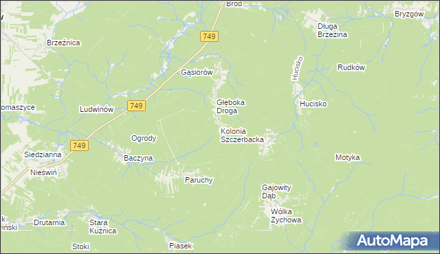 mapa Kolonia Szczerbacka, Kolonia Szczerbacka na mapie Targeo