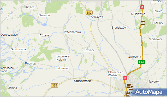 mapa Koziniec gmina Ząbkowice Śląskie, Koziniec gmina Ząbkowice Śląskie na mapie Targeo