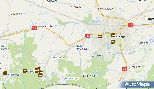 mapa Łąka Prudnicka, Łąka Prudnicka na mapie Targeo