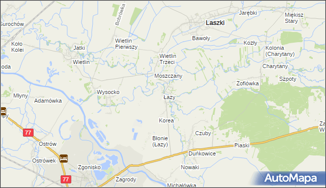 mapa Łazy gmina Radymno, Łazy gmina Radymno na mapie Targeo