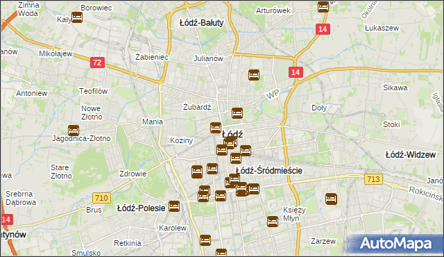 mapa Łodzi, Łódź na mapie Targeo