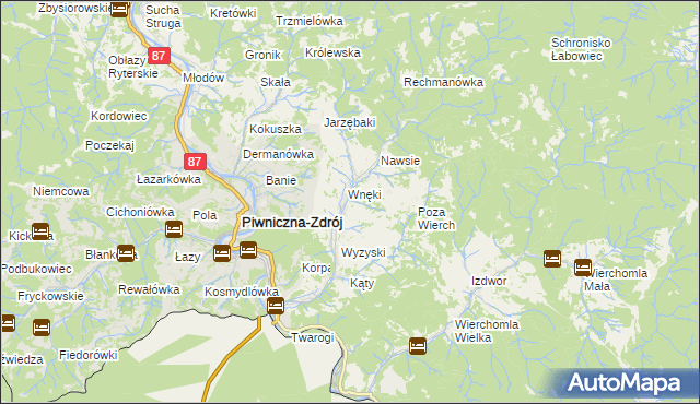 mapa Łomnica-Zdrój, Łomnica-Zdrój na mapie Targeo