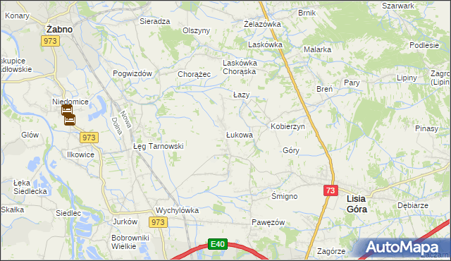 mapa Łukowa gmina Lisia Góra, Łukowa gmina Lisia Góra na mapie Targeo